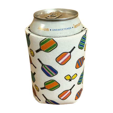 Pickleball Neoprene Can Coolers in Multi Colors & Designs 12oz