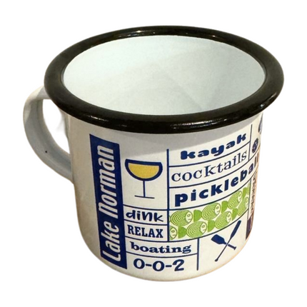 Lake Norman Nautical Pickleball Word Art 12 oz. Camp Mug