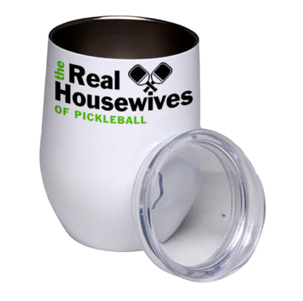 The Real Housewives of Pickleball Stemless Wine Glass Tumbler