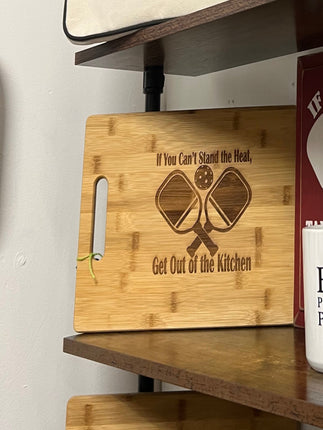 Get Out of the Kitchen Grill Engraved Bamboo Wood Cutting Board