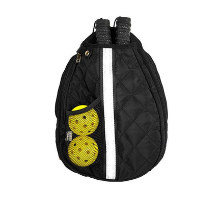 Pickleball Bag Black w/White/Silver Stripe