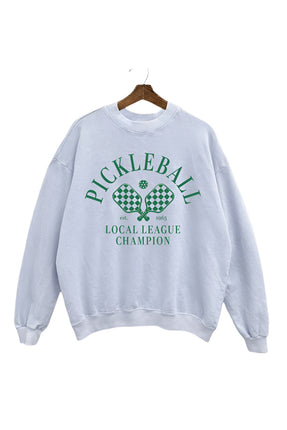 PICKLEBALL PRINT MINERAL WASH SWEATSHIRT BLUE