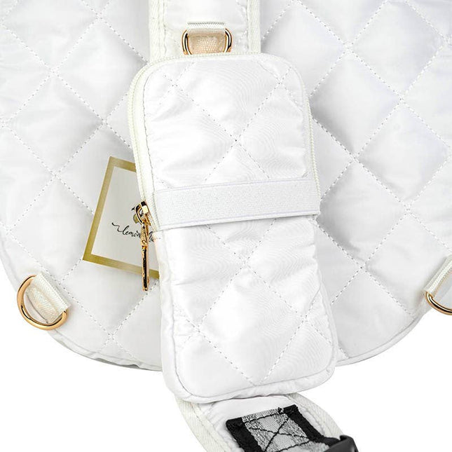 Pickleball Bag White w/ Black/Silver Stripe
