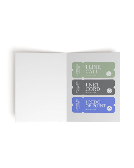 Open On Your Birthday Pickleball Coupon Voucher Greeting Card