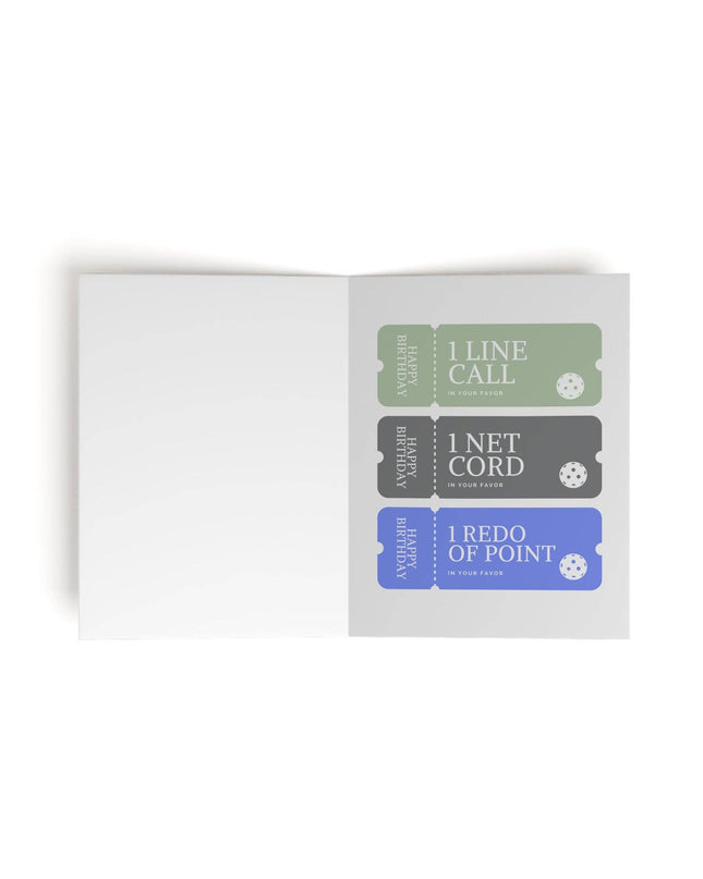 Open On Your Birthday Pickleball Coupon Voucher Greeting Card