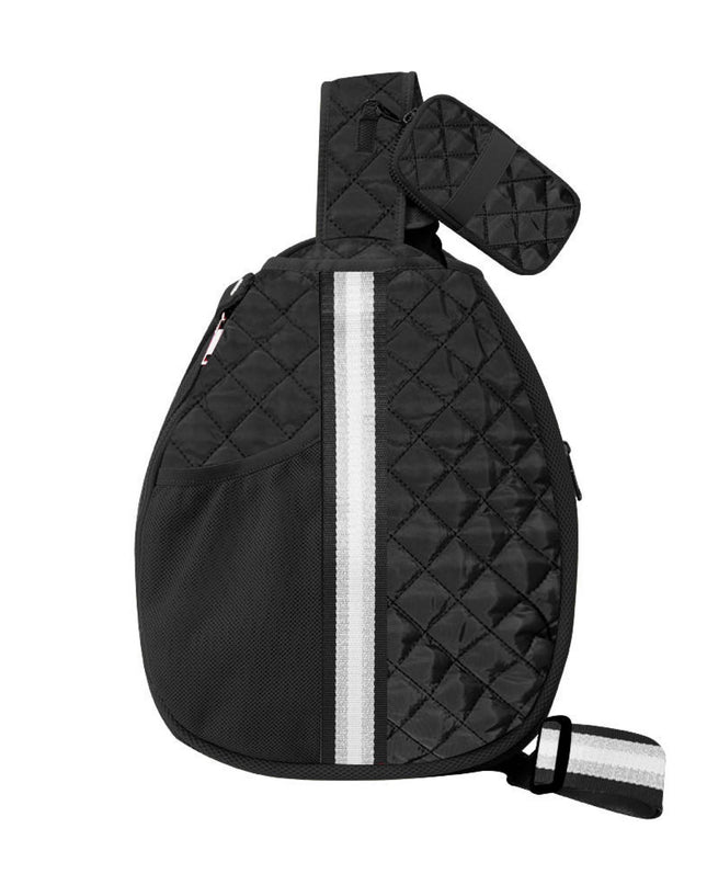 Pickleball Bag Black w/White/Silver Stripe