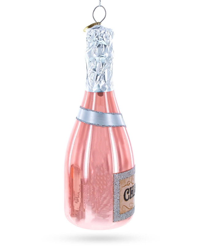 Pink Sparkling Wine Glass Ornament