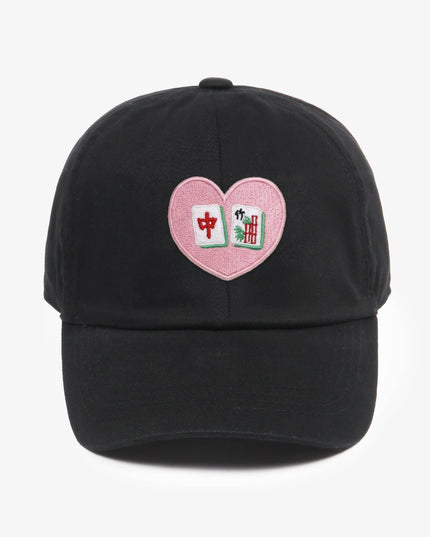 MAHJONG Heart Tiles Embroidered Baseball Cap