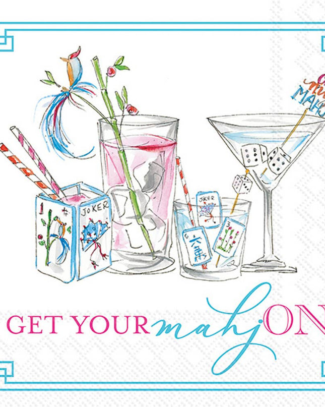 Mahjong Drinks Paper Cocktail Napkins Rosanne Beck