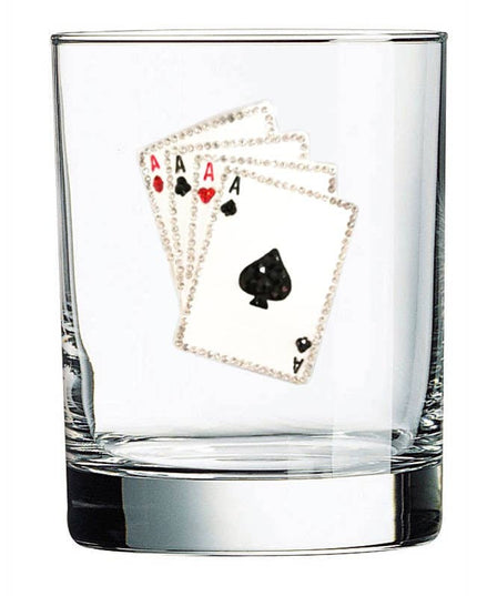 Playing Cards Jeweled Double Old Fashioned