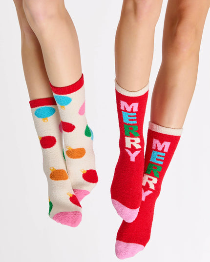 "MERRY" SOCKS RED