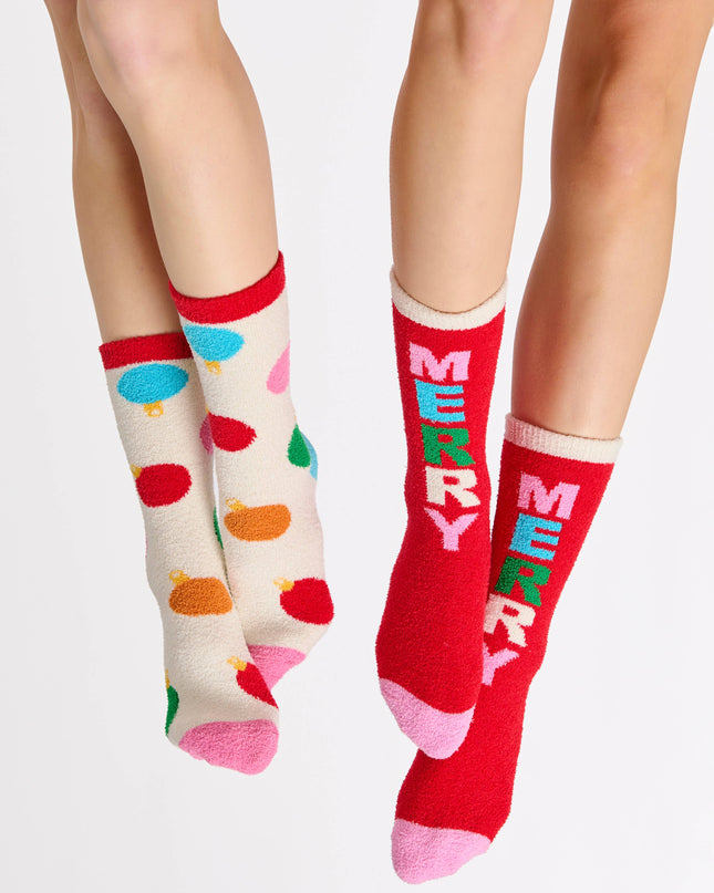 "MERRY" SOCKS RED