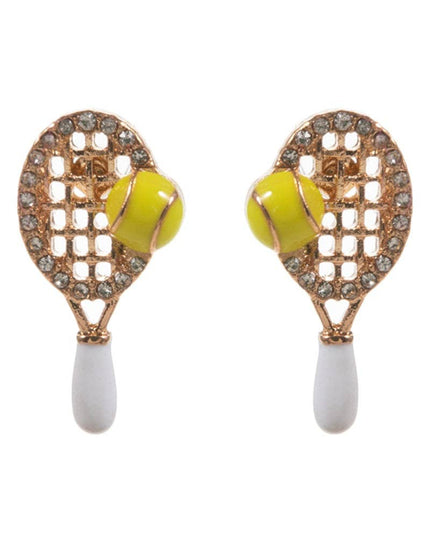 Tennis Enamel Rhinestone Post Earrings