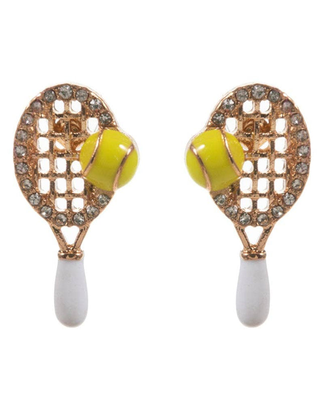 Tennis Enamel Rhinestone Post Earrings
