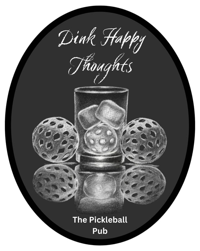 Dink Happy Thoughts Pickleball Sticker – Funny Bar & Court Vibes for Players