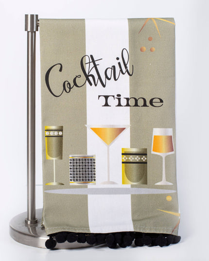 Vintage Cocktail Time Mid century Modern Bar Tea Towel