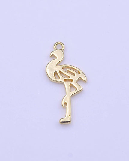 Minimalist Flamingo Bird Charm in Gold & Silver | C-505 C-516