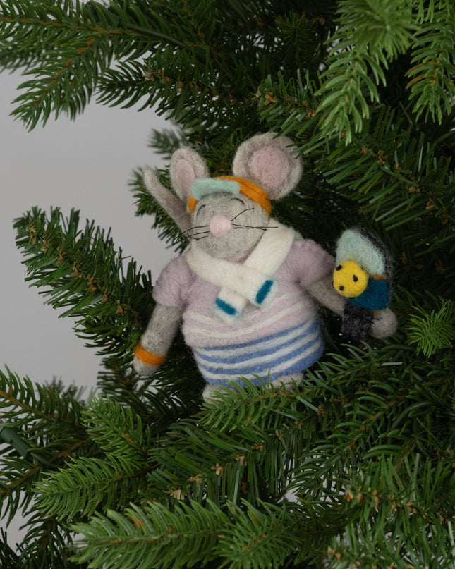 Felt Pickle Ball Mouse Ornament Bag Tag