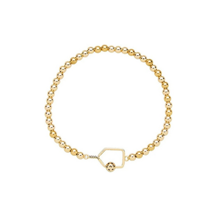 Pickleball Beaded Stretch Bracelet - Gold