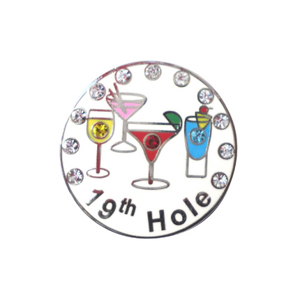 19th Hole w/ Crystals Ball Marker