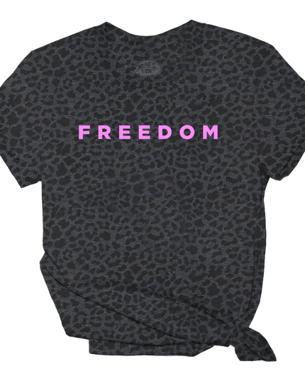 Freedom Tee Black Fushia