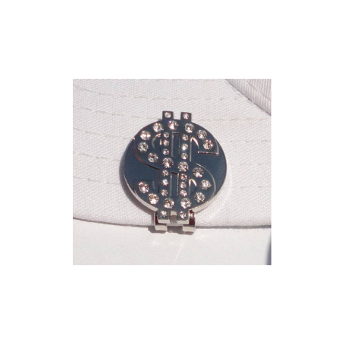 Dollar Sign Ball Marker with Clear Crystals