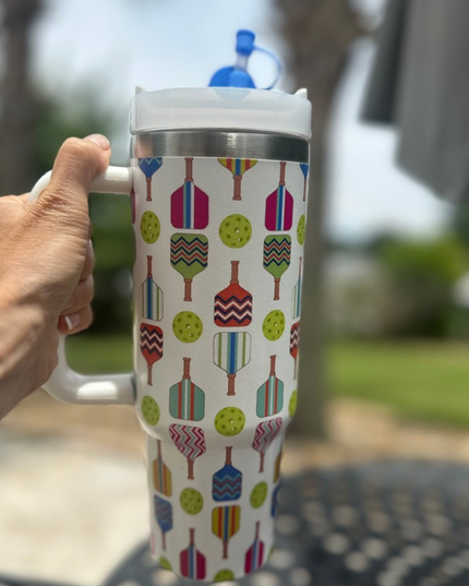 Pickleball 30oz Tumbler- Multi Paddle
