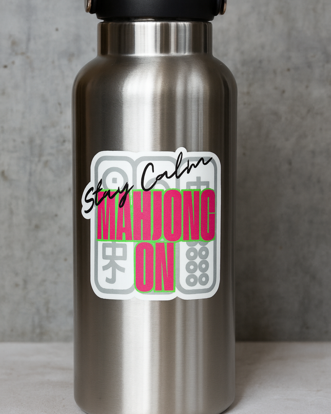 Stay Calm Mahjong On Sticker – Bright Modern Mahjong Tile Decal