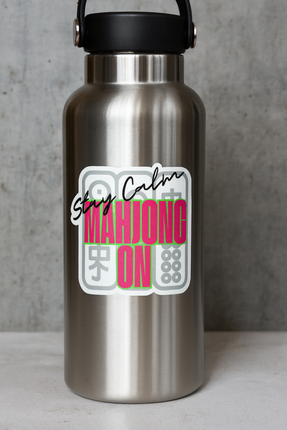 Stay Calm Mahjong On Sticker – Bright Modern Mahjong Tile Decal