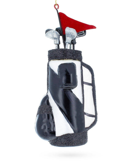 Sporty Golf Bag with Clubs Blown Glass Ornament