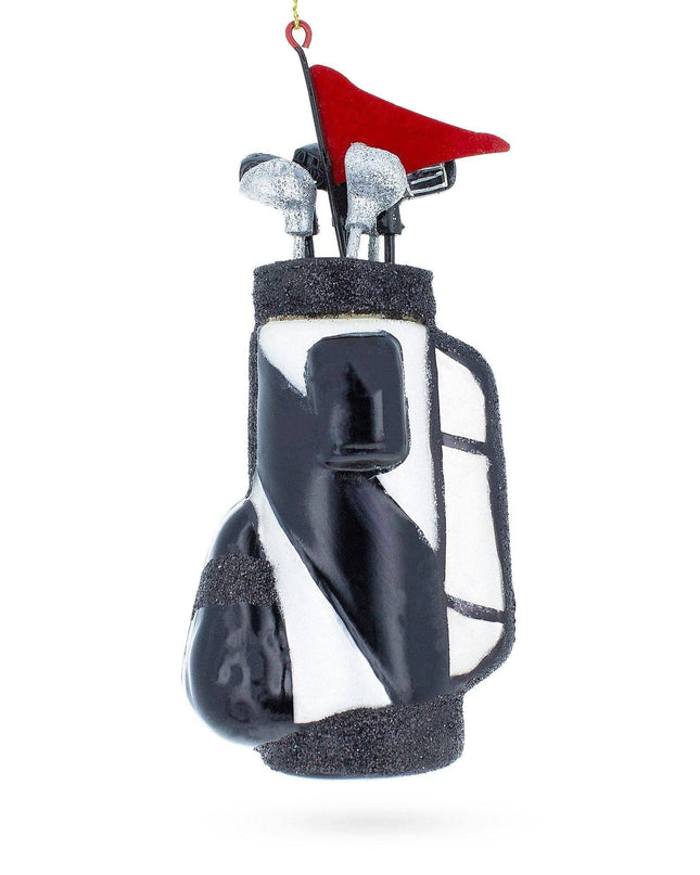 Sporty Golf Bag with Clubs Blown Glass Ornament