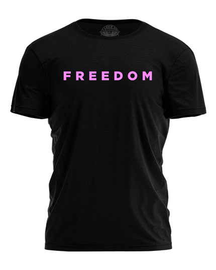 Freedom Tee Black Fushia