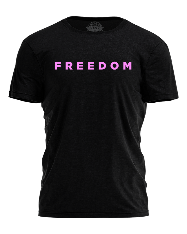 Freedom Tee Black Fushia