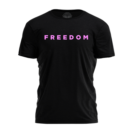 Freedom Tee Black Fushia