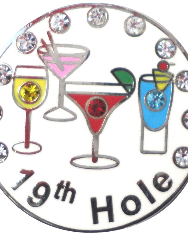 19th Hole w/ Crystals Ball Marker