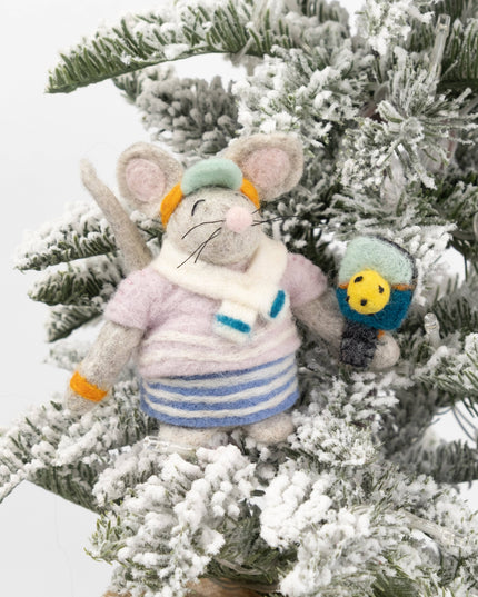 Felt Pickle Ball Mouse Ornament Bag Tag