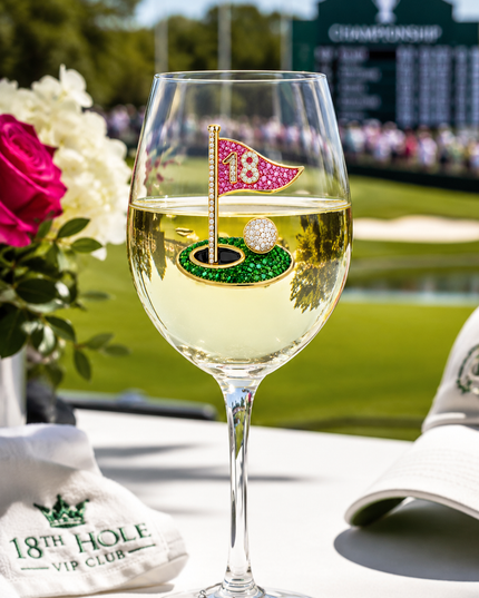 18th Hole Stemmed Wine Glass