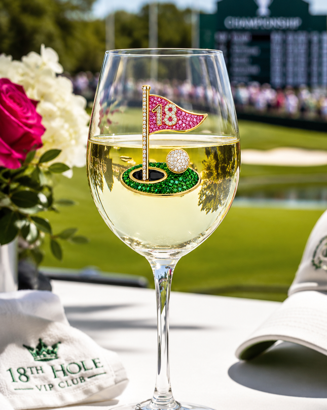 18th Hole Stemmed Wine Glass