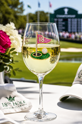 18th Hole Stemmed Wine Glass