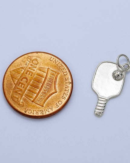 Sterling Silver Pickle Ball Paddle Sports Charm | SL-526