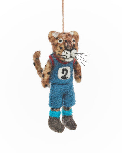 Running Cheetah Felt Ornament