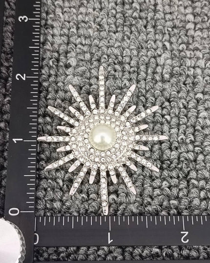 Cubic Zirconia Metal Sunflower Brooch