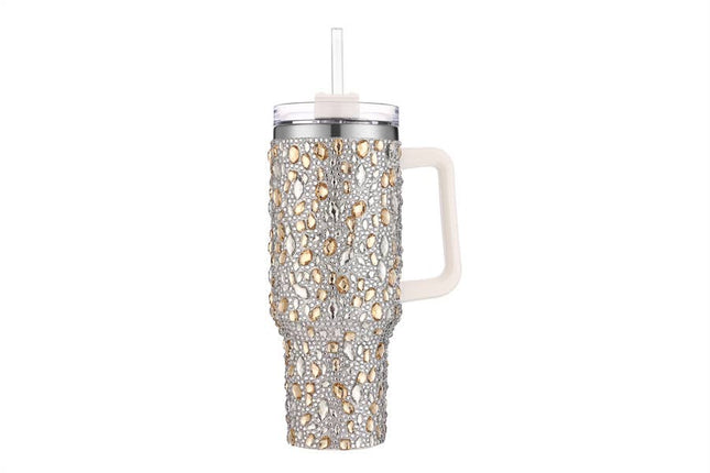 Blinged Fashionable 40 oz Tumbler Cup with Handle