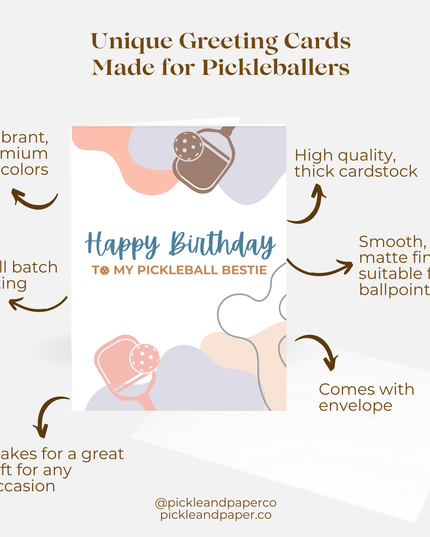 Happy Birthday to My Pickleball Bestie Greeting Card