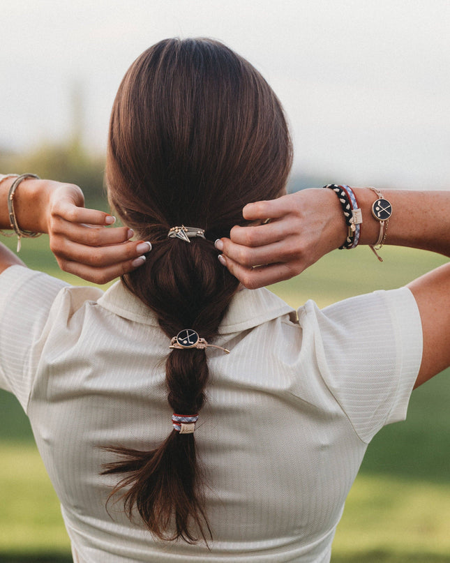 "Birdie" Black & Green Hair Tie Bracelets with Removable Ball Marker