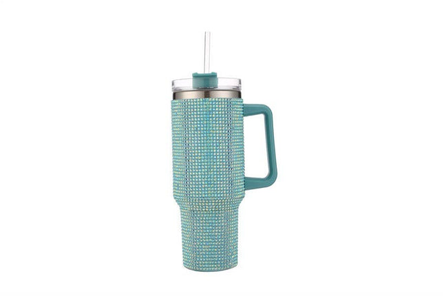 Rhinestone 40 oz Tumbler Lt Blue