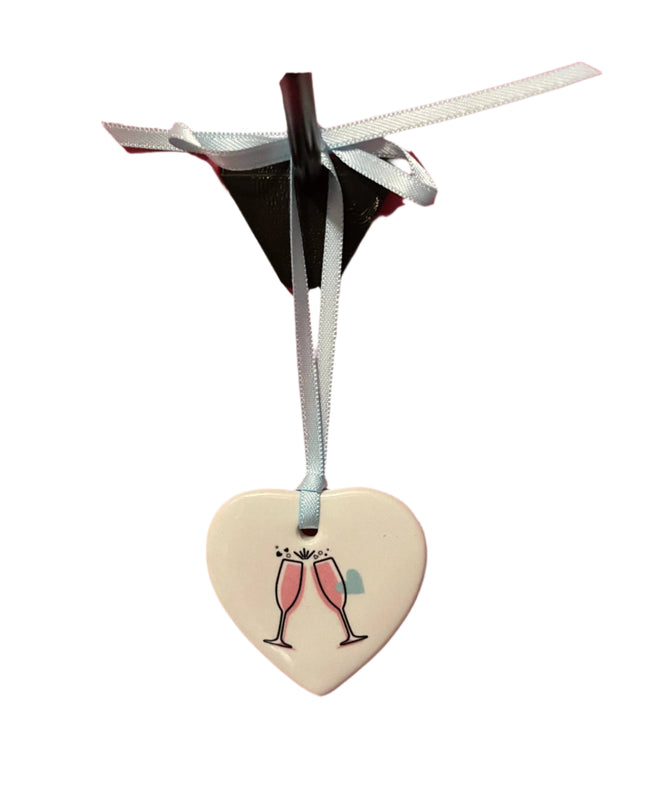 Gift Tag: Champagne Toast Heart Tag, Gift Tag, Ornament