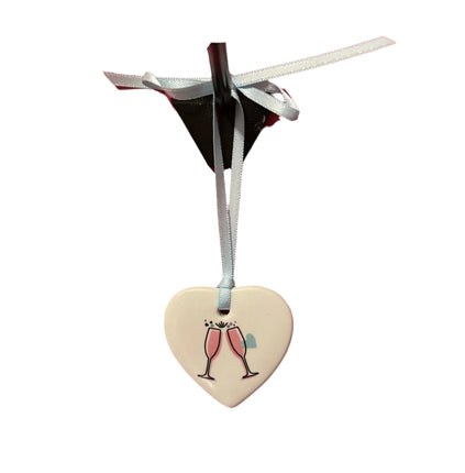 Champagne Toast Heart Gift Tag