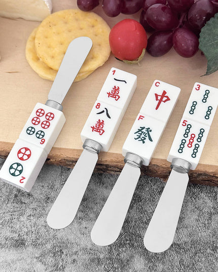 4-Piece Mahjong Resin Cheese Spreader