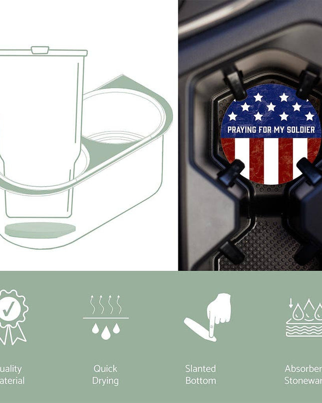 Car Coaster-Military Praying For My Soldier